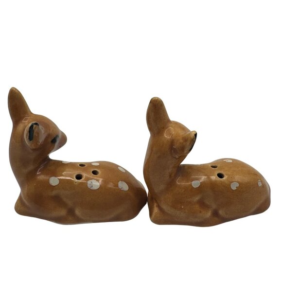 Vintage Ceramic Fawn Deer Salt & Pepper Shaker Set - Picture 4 of 6